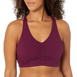Fruit of the Loom Women's Adjustable Shirred Front Racerback Sports Bra Multi Packs, Lilac/Grey Heather/Purple Velvet, 36
