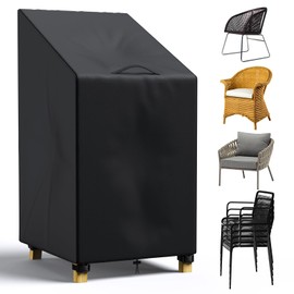 LCGOD Garden Chair Cover Protective Cover for Stacking Chairs Winterproof, Waterproof, Tear-Resistant Chair Cover 600D Oxford Fabric 120/80 x 65 x 65 cm