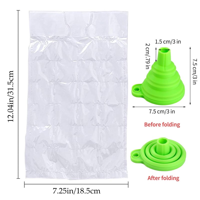 100 Bags Disposable Ice Cube Bags,Stackable Easy Release Ice Cube