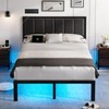 OLEVS Full Bed Frame with Headboard Metal Platform Bed Full