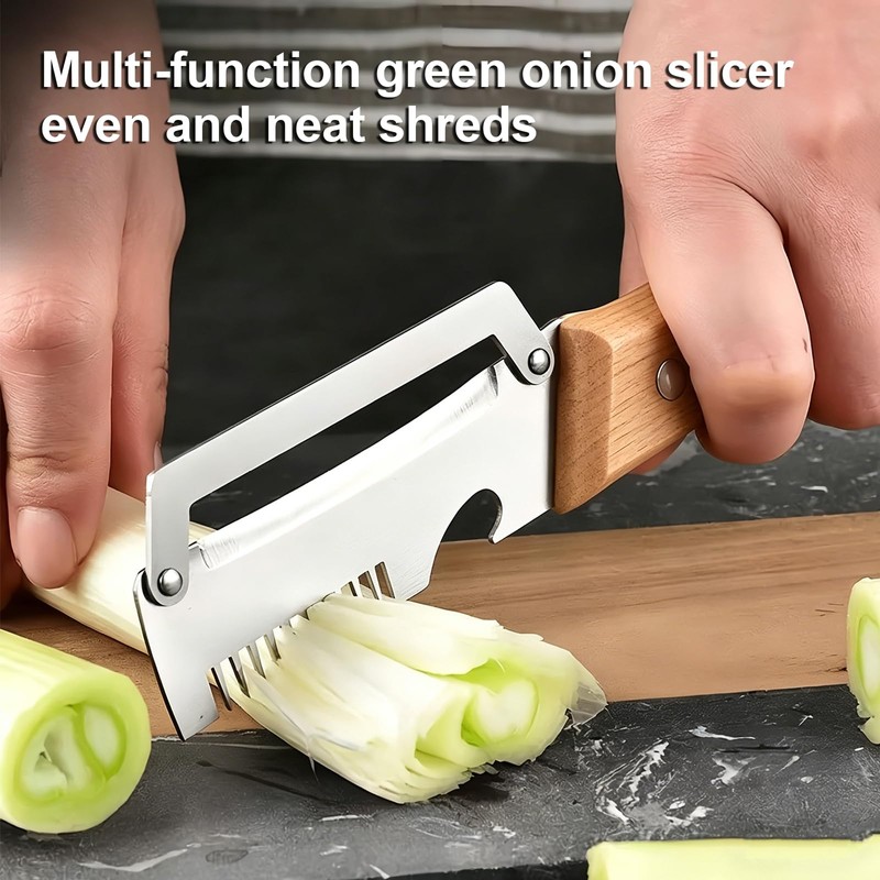 Premium Vegetable Peeler with Wooden Handle and Bottle Openerand Fish-Scaler