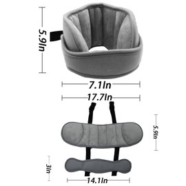 Kids Car Seat Head Support, Car Seat Head Support Band for Children Adjustable Infants and Baby Neck Head Support for Car Seat Offers Protection Safety for Kids Grey Head Supports (Grey)