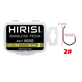 Pack of 50 PTFE Coated Stainless Steel with High Carbon Content, Barbless Fishing Hooks with Eyelet Fishing Accessories (FBA-8020-2)
