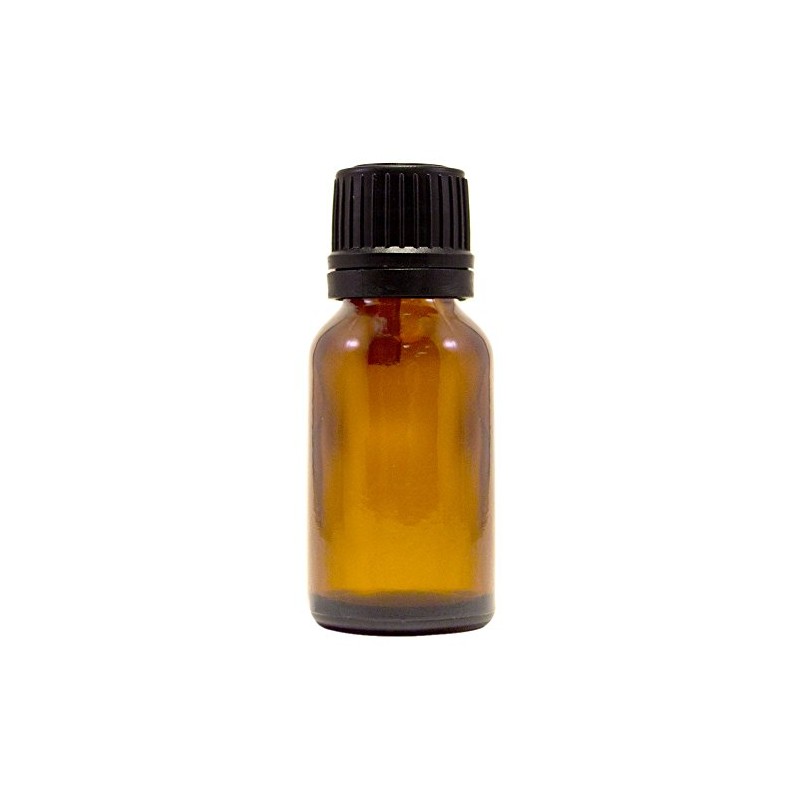 Amber Glass Bottle W/euro Dropper, Black Plastic Cap 1/2oz (15ml)