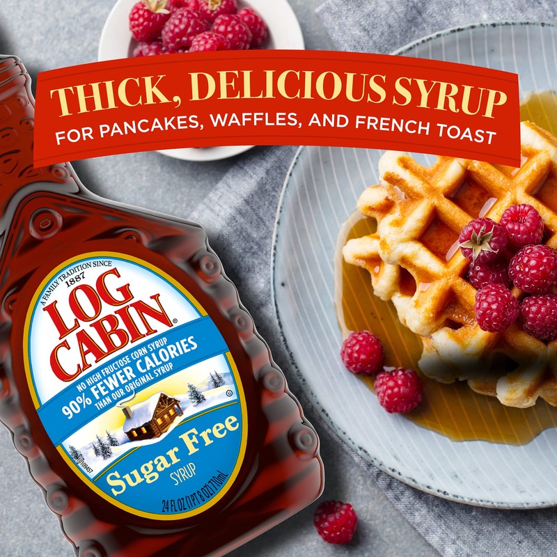 Log Cabin Sugar Free Syrup for Pancakes and Waffles, 24