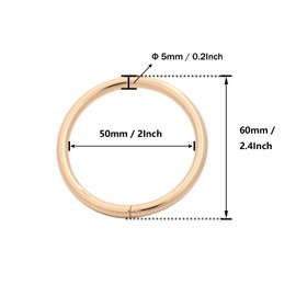 Bikicoco - Anillo en O de metal de 5 cm, no soldado, para bolsas, collares, zapatos y correas de cinturón, oro rosa, 10 unidades de oro rosa, 1