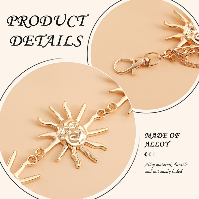 1 Multi-Layer Waist Chain, 1 Bracelet, Sun Jewelry, Three-Layer Waist