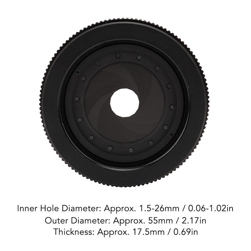 Microscope Aperture Manual Adjustable 1.5‑26mm M42 Lens Optical Diaphragm for