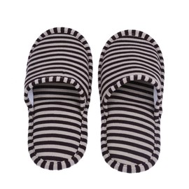 VGEBY 1 par de pantuflas plegables de viaje antideslizantes con bolsa de almacenamiento con cordón para el hogar, hotel, vuelo en interiores y exteriores (color: rayas de café para mujeres) pantuflas