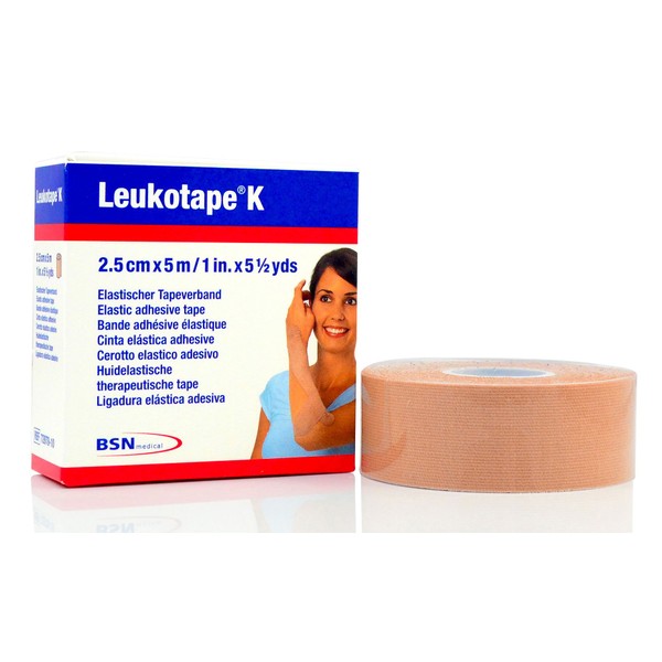 Leukotape K - Therapeutic Kinesiology Tape - 1" x 5.4 yd Roll Tan