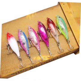 SUPVOX 6pcs Imitation Fishing Lures Artificial Bait Built Sound Beads for Freshwater and Fishing Material Bright Colors to Attract Fish