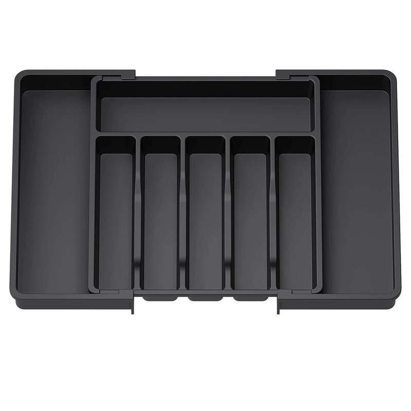Expandable Silverware Drawer Organizer for Cutlery - Adjustable Plastic Utensil
