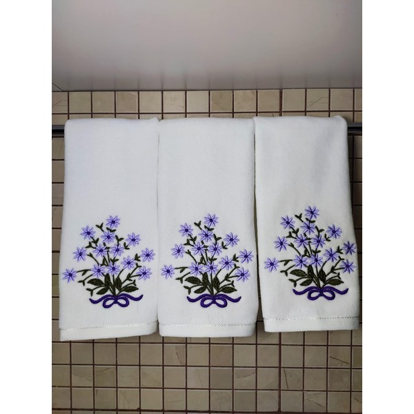 Generic Embroidered Terry Velour Fingertip Towel Set - Quick-Drying, Highly