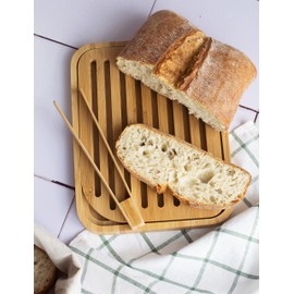 Pebbly nba055 Bread and Bamboo Toast Tongs Beige 26X20X2 cm 2 Piece Set (S)