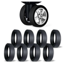 8 Pack Silicone Luggage Wheel Protection Covers,Carry On Travel Suitcase Wheel Cover for 2-3'' Spinner Wheel,Anti Dust & Scratch Noise Reduction Wheel Protector,Essential Travel Accessory(Black)