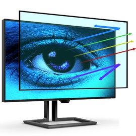 FILMEXT Removable 24 Inch Computer Blue Light Screen Filter for 16:9 Frameless Monitor - Bubble Free High Clarity- Eye Protection Blue Light UV Blocking Protector for Thin Bezel Computer Monitor