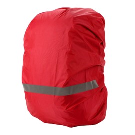 Backpack Rain Cover with Reflective Strip, Waterproof Ultralight Backpack Cover Storage Bags Non-Slip Cross Buckles Suitable for Hiking Survival Cooking Equipment, red, L