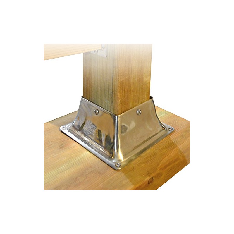 Pylex 13049 44 Decking Post Base, Stainless