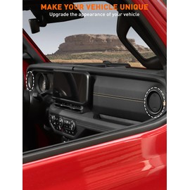 Savadicar HVAC Air Vent Trim Covers for 2024+ Jeep Wrangler (JL) & Gladiator (JT) - Upgrade Your Ride Style with 2 Pcs Aluminum Alloy Dashboard AC Vent Accents, Premium Interior Accessories, Black