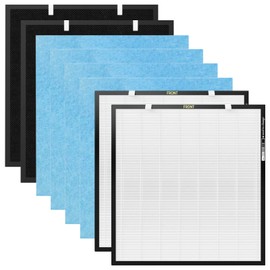 RFM80 Replacement Filter for Oransi Max Air Purifier (Model OVHM80), 3 in 1, 2 Pack H13 Ture Max v-HEPA filter + 2 Pack Activated carbon filter + 4 Pack Pre-Filter
