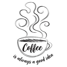 Wall Pops DWPQ3076 Always Coffee Quote Wall Decal, Black