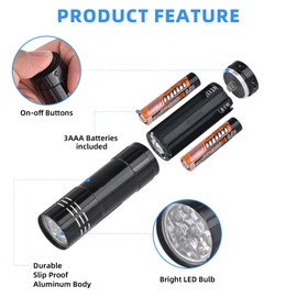 yikosam 10 Pack of Flashlights 9 LED Mini Aluminum Flashlight Bulk with Lanyard 30 AAA Batteries Included Assorted Colors Handheld Flashlights for Hurricane Supplies Camping, Night Reading, Cycling