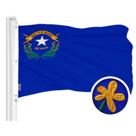 G128 Nevada NV State Flag | 5x8 Ft | ToughWeave Series Embroidered 600D Polyester | Embroidered Design, Indoor/Outdoor, Brass Grommets