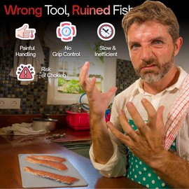 Fish bone tweezers deboner tool for salmon – fish tweezers bones remover pliers deboning tweezer tool, fish bone pliers pin bones deboner, stainless steel fish cleaning tools