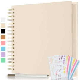 AIOR Scrapbook Album 8x8 Inch DIY Photo Album Scrapbook 40 Pages Hardcover Thick Kraft Paper Blank Scrapbook, Small Scrapbook Photo Memory Book, Milk Yellow