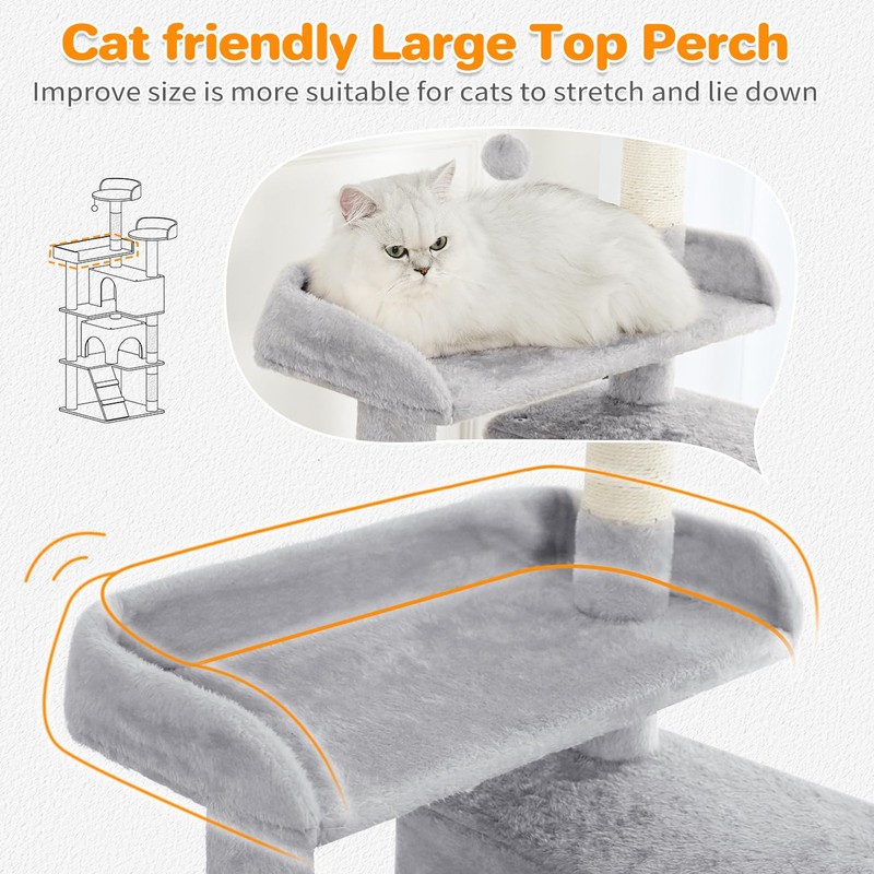 Made4Pets Cat Tree Tower 56in Cat Tower for Indoor Cats