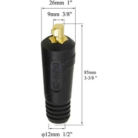 Welding TIG Cable Panel Connector-plug Black DKJ10-25 200Amp Dinse Quick Fitting 2pk