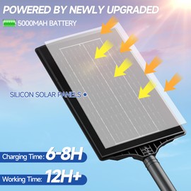 Azeivk Solar Lights Outdoor, IP66 Waterproof LED Street Light Outdoor Motion Sensor with Remote, 6000K Dusk to Dawn Solar Security Flood Lights for Outside Path, Yard, Garden, Walkway, 2PACK