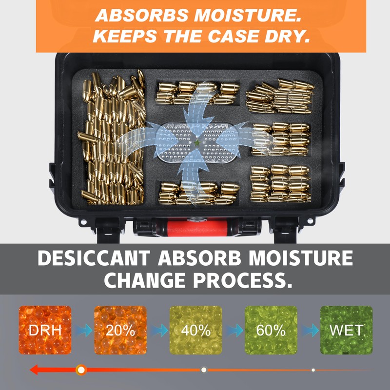 Kinghardcase Pistol/Gun/Ammo Case Safe Dehumidifier Silica Gel with Rechargeable Beads,