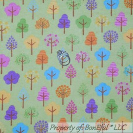 Robert Kaufman Fabrics BonEful Fabric FQ Flannel Cotton Quilt Green Tree Scenic Stripe Pink Flower Sale