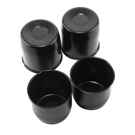 Rheedal 4Pcs 4.25inch Stainless Trailer Wheel Center Caps Push Through 4.25" Bore 4.11" Tall Hub Cap for Truck SUV RV Wheel Rim, Matt Black Wheel Cover