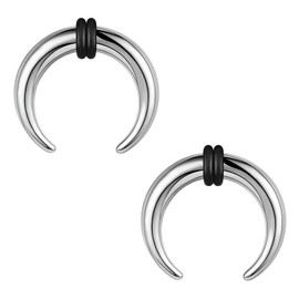 ZS 2Pcs Pincher Tapers Septum Rings, 2G 4G 6G 8G 10G 14G 16G Buffalo Horseshoe Stretcher Expander Piercing for Stretching Pierced Nose Ear Gauge (8g,12mm)