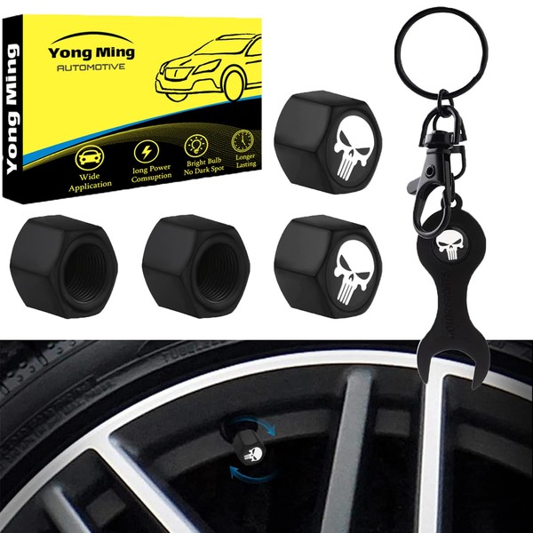 Tyre Valve Stem Caps with Key Fob Dustproof Stem Cover