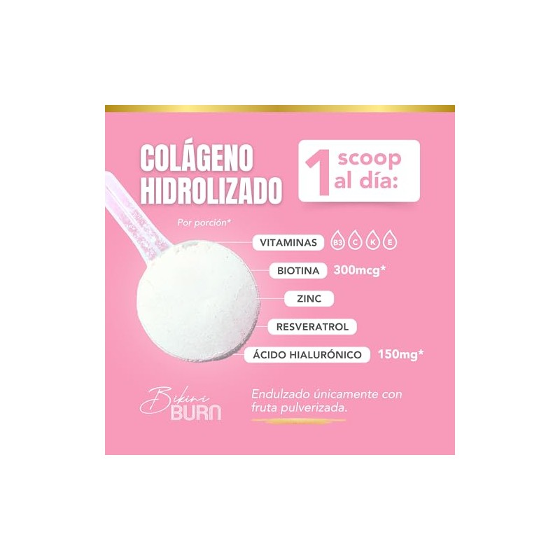 Péptidos Colágeno Hidrolizado Polvo 5gr Proteína Por Porción Resveratrol Ácido