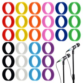 Elegaperma 30 PCS Silicone Mic Color Bands, 10 Color Color Bands For Microphones,Microphone Color Rings for Distinguish Mic