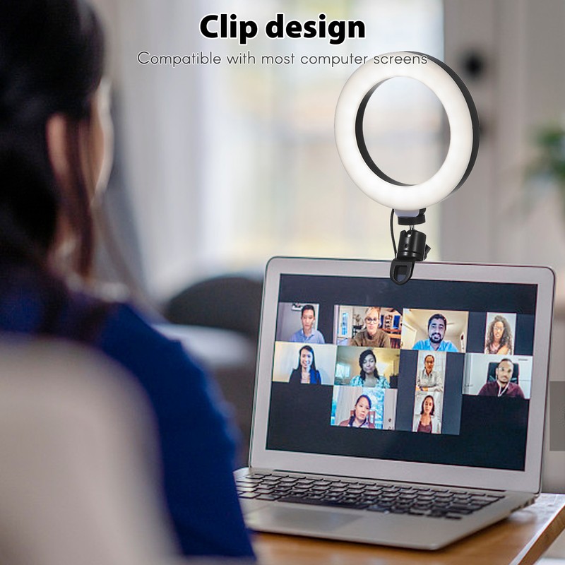 6'' Ring Light for Laptop, Computer Clip Video Fill Light
