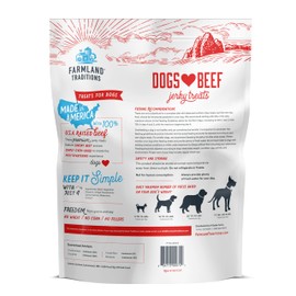 Farmland Traditions Farmland Traditions Dogs Love Beef Jerky Dog Treats with Only 4 Ingredients and No Fillers, 2.5 Pound Bag