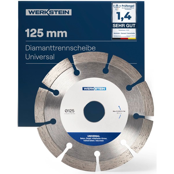WERKSTEIN Extremely Durable Diamond Disc 125 mm x 22.23 mm