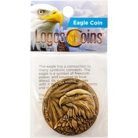 Christian Eagle Challenge Coin, Antique Gold-Color Plated, American Bald Eagle & Isaiah 40:31