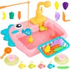 Kitchen Sink Toy Set with Fishing Game, Flowing Water Dishwasher,