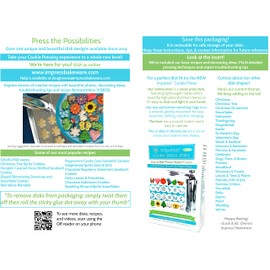 Impress Cookie Press Disks – Veggies Set of 9, Food Safe Plastic Shapes w/Corn, Broccoli, Radish & More, Fits Many Manual Models - See Disk Sizing Image to ensure fit with your press