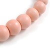 Avalaya Chunky Pastel Pink Graduated Wood Bead Black Cord Necklace