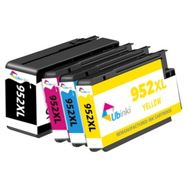 Ubinki 952XL Ink Cartridge Combo Pack Compatible for HP 952 XL HP952 HP952XL to Officejet Pro 8710 7740 8720 8702 8210 7720 8715 8730 8740 8216 8725 8200 Printers (Black Cyan Magenta Yellow 4-Pack)