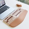 Wireless Ergonomic Keyboard and Mouse Combo with PU Wrist Rest,