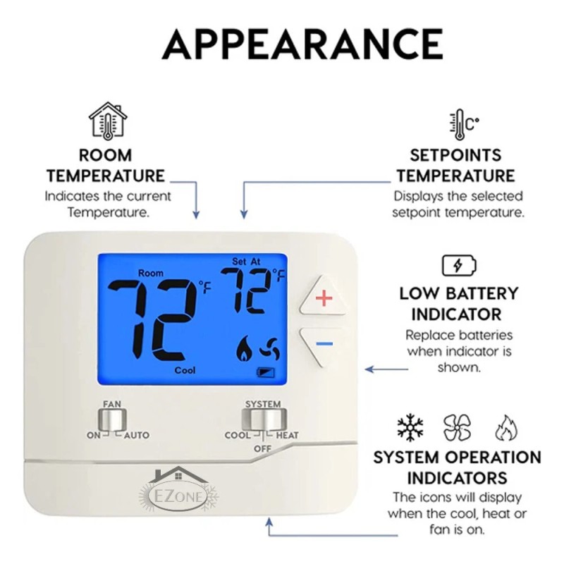 Pro1 Digital Wall Electronic Non Programmable Single Thermostat 701 Heat