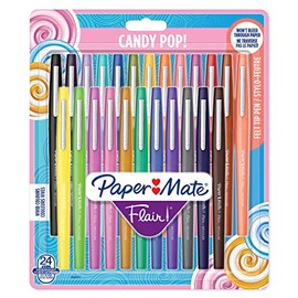 Paper Mate Flair Candy POP Pens, Medium Point, Assorted Colours, 24 Pack